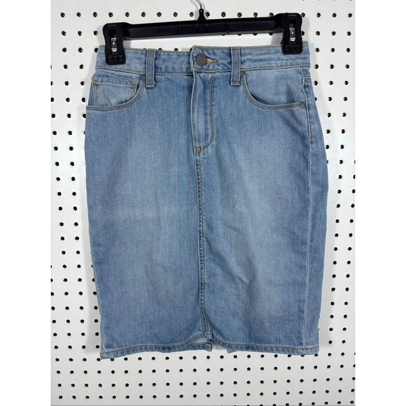Paige lightwash denim skirt size 24 - Picture 1 of 5